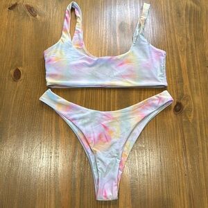 Zaful Pink muted tie dye Set size 8 Large NWOT buttery soft fabric